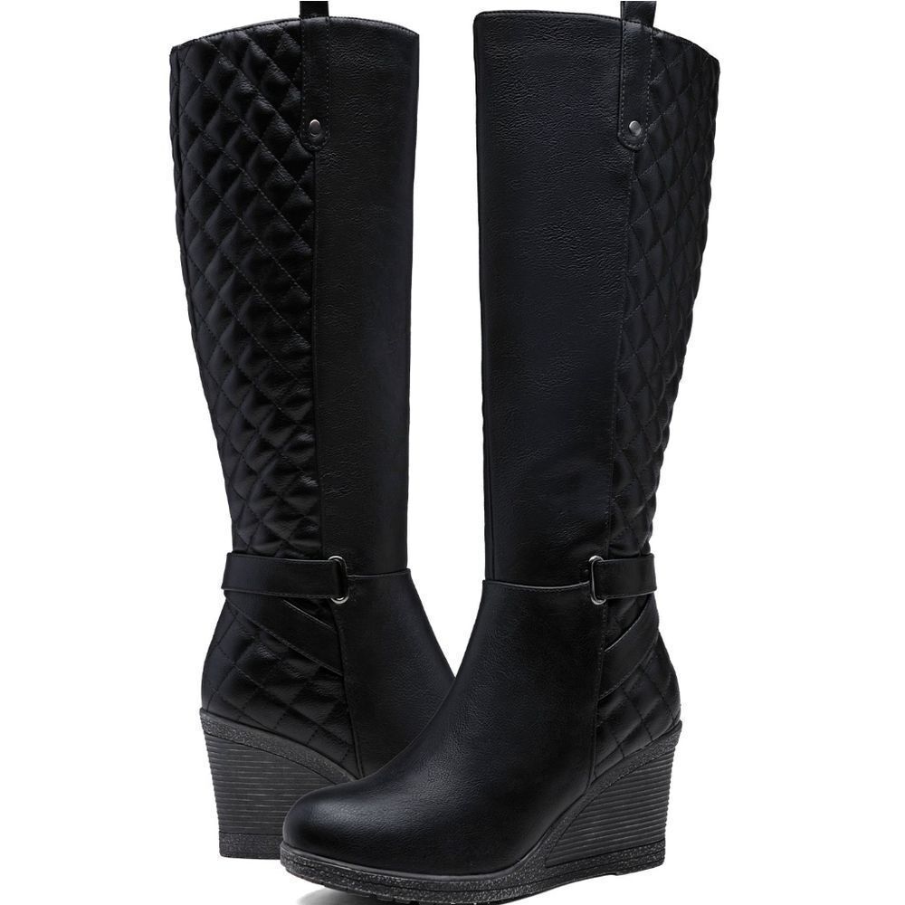 (A-4577) Vepose Women's 9652 Knee High Boots Wedge Calf Boot Sz 9
